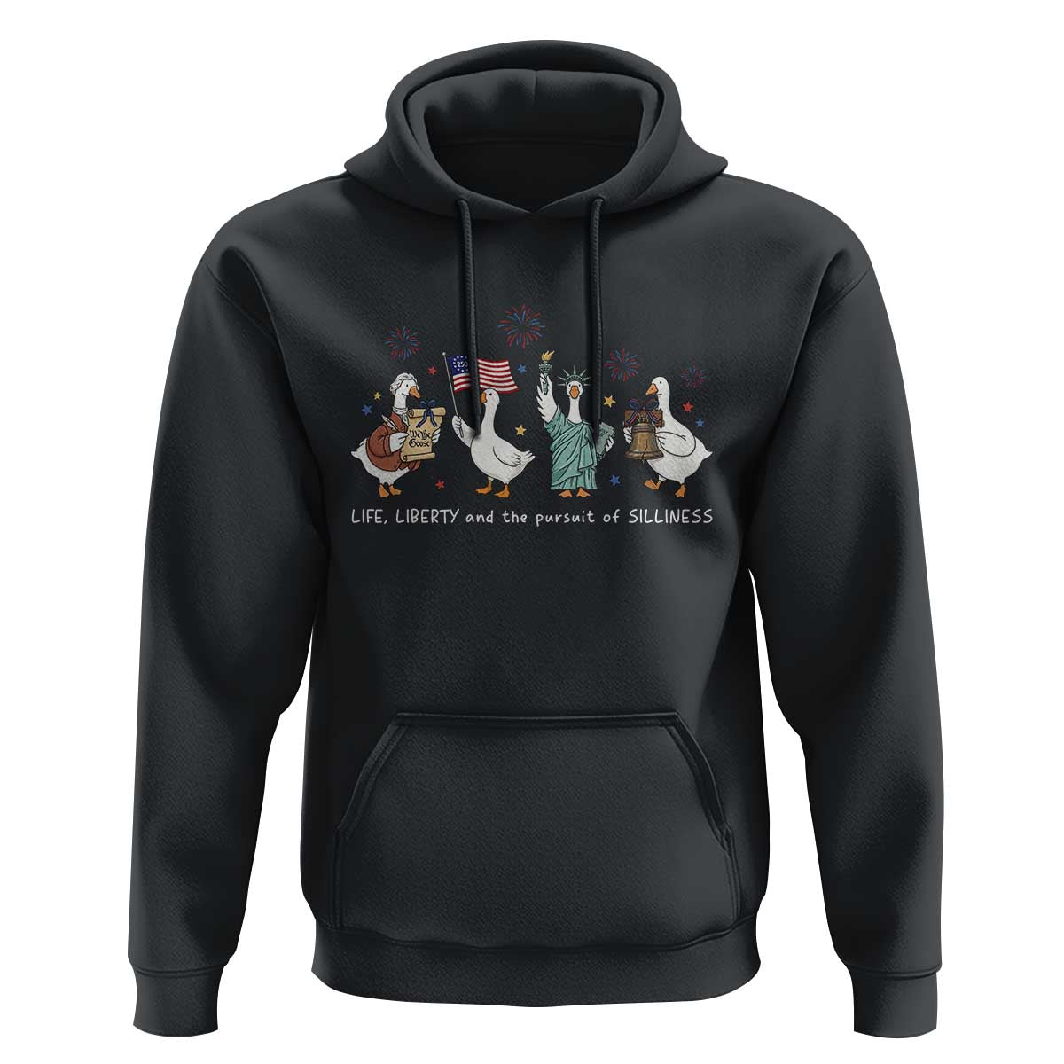 Funny Patriotic Goose Life Liberty Silliness Hoodie America 250th Anniversary