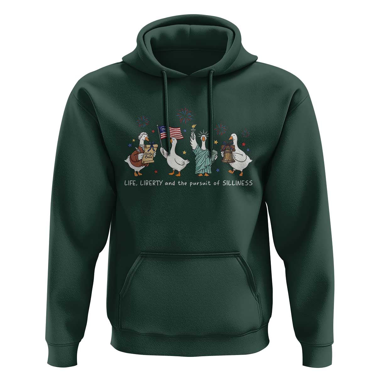 Funny Patriotic Goose Life Liberty Silliness Hoodie America 250th Anniversary