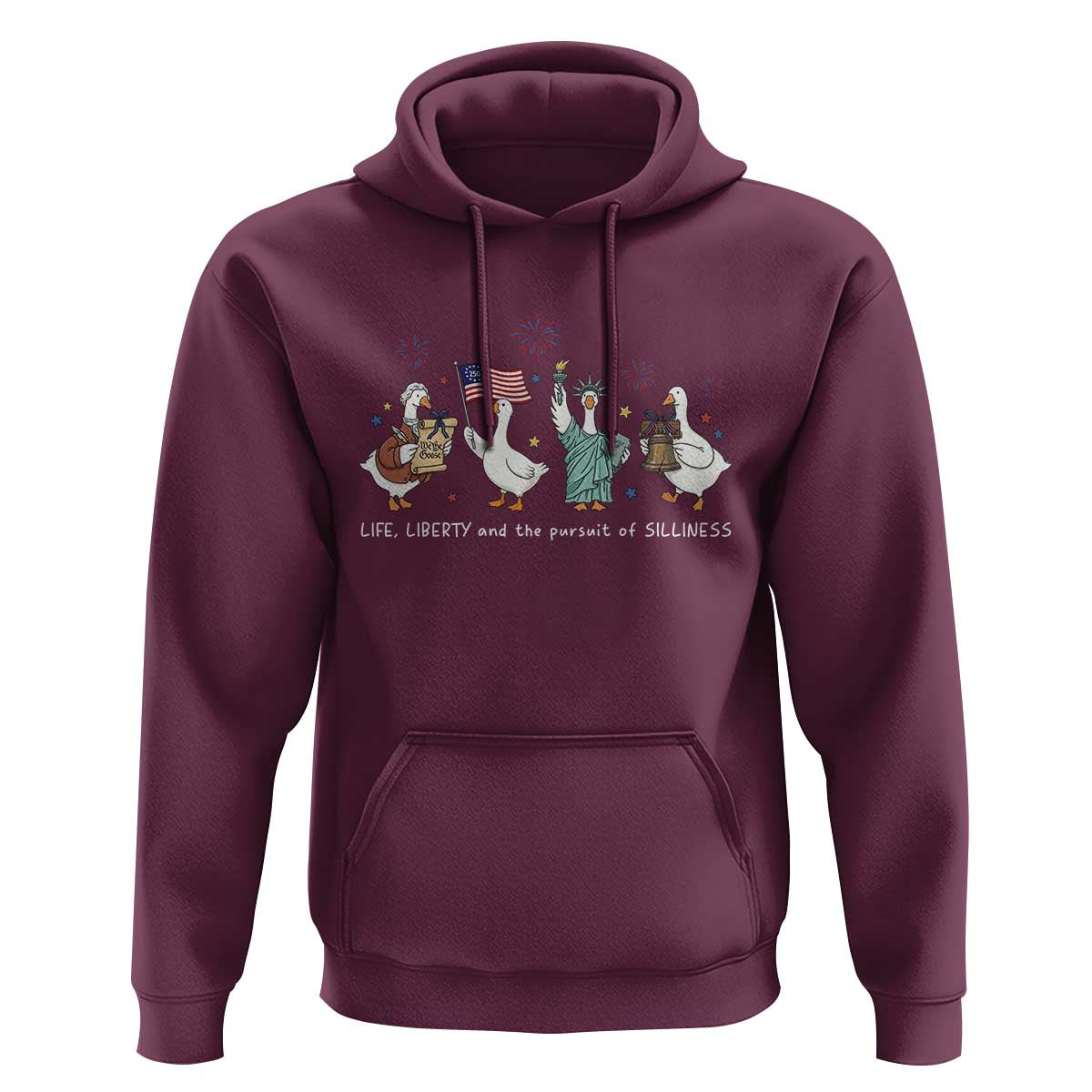 Funny Patriotic Goose Life Liberty Silliness Hoodie America 250th Anniversary