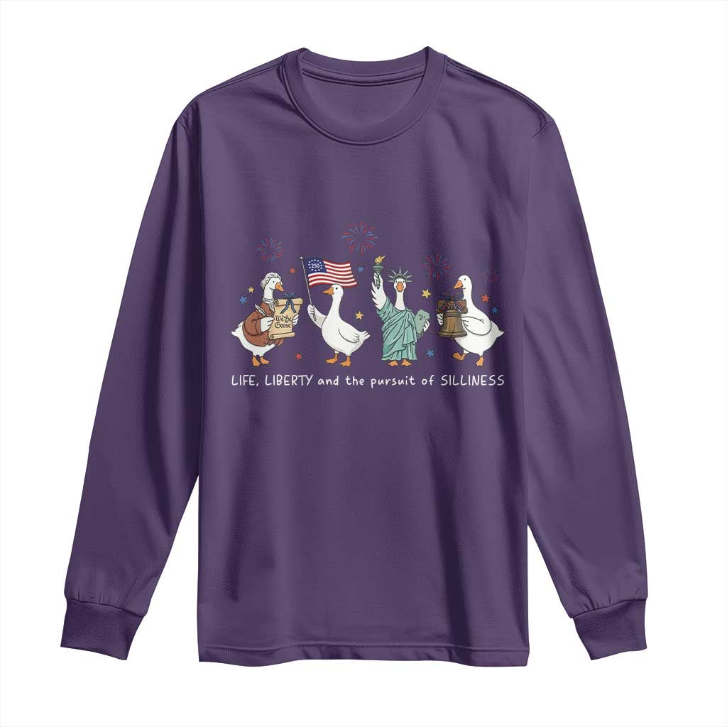 Funny Patriotic Goose Life Liberty Silliness Long Sleeve Shirt America 250th Anniversary