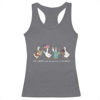 Funny Patriotic Goose Life Liberty Silliness Racerback Tank Top America 250th Anniversary