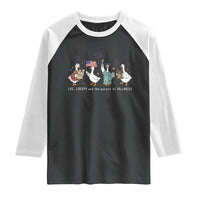 Funny Patriotic Goose Life Liberty Silliness Raglan Shirt America 250th Anniversary