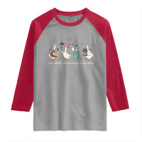 Funny Patriotic Goose Life Liberty Silliness Raglan Shirt America 250th Anniversary