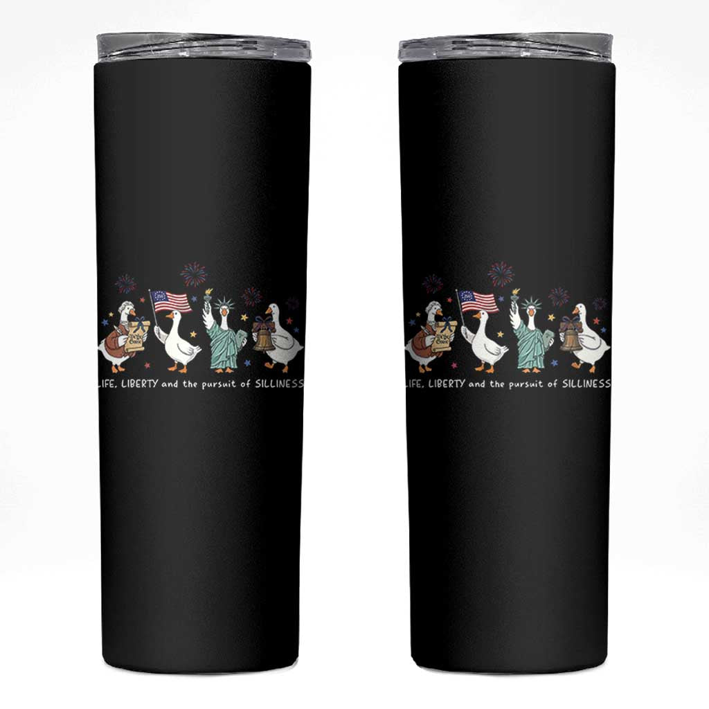 Funny Patriotic Goose Life Liberty Silliness Skinny Tumbler America 250th Anniversary