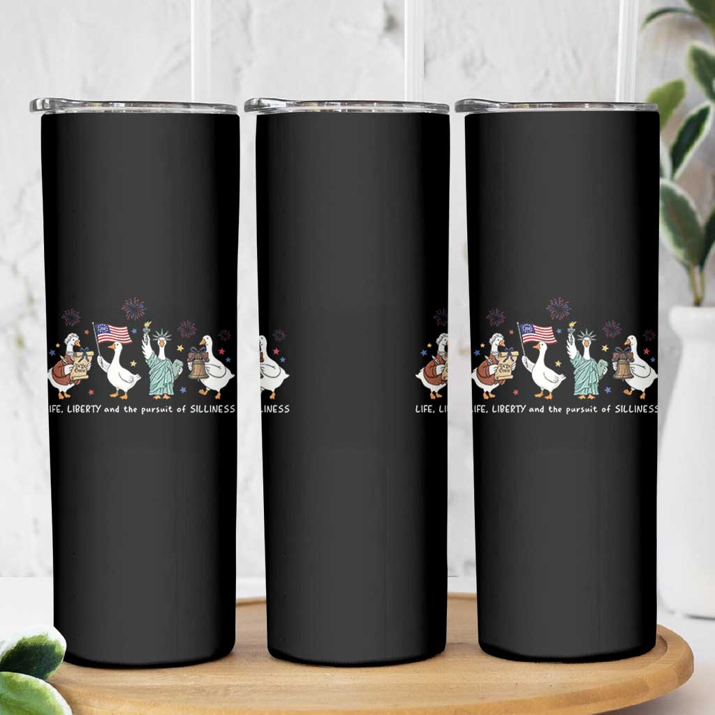 Funny Patriotic Goose Life Liberty Silliness Skinny Tumbler America 250th Anniversary