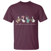 Funny Patriotic Goose Life Liberty Silliness T Shirt America 250th Anniversary