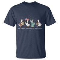 Funny Patriotic Goose Life Liberty Silliness T Shirt America 250th Anniversary