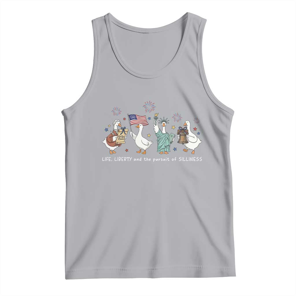 Funny Patriotic Goose Life Liberty Silliness Tank Top America 250th Anniversary