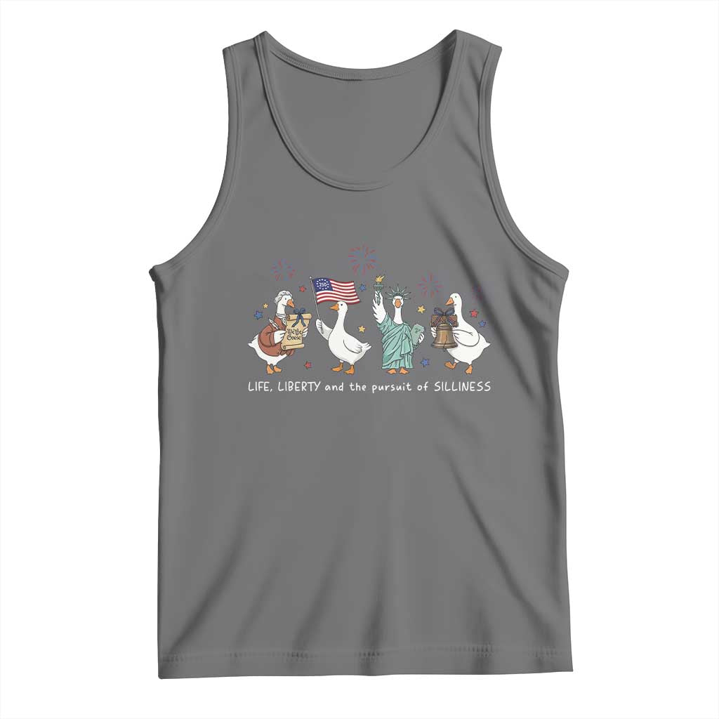 Funny Patriotic Goose Life Liberty Silliness Tank Top America 250th Anniversary