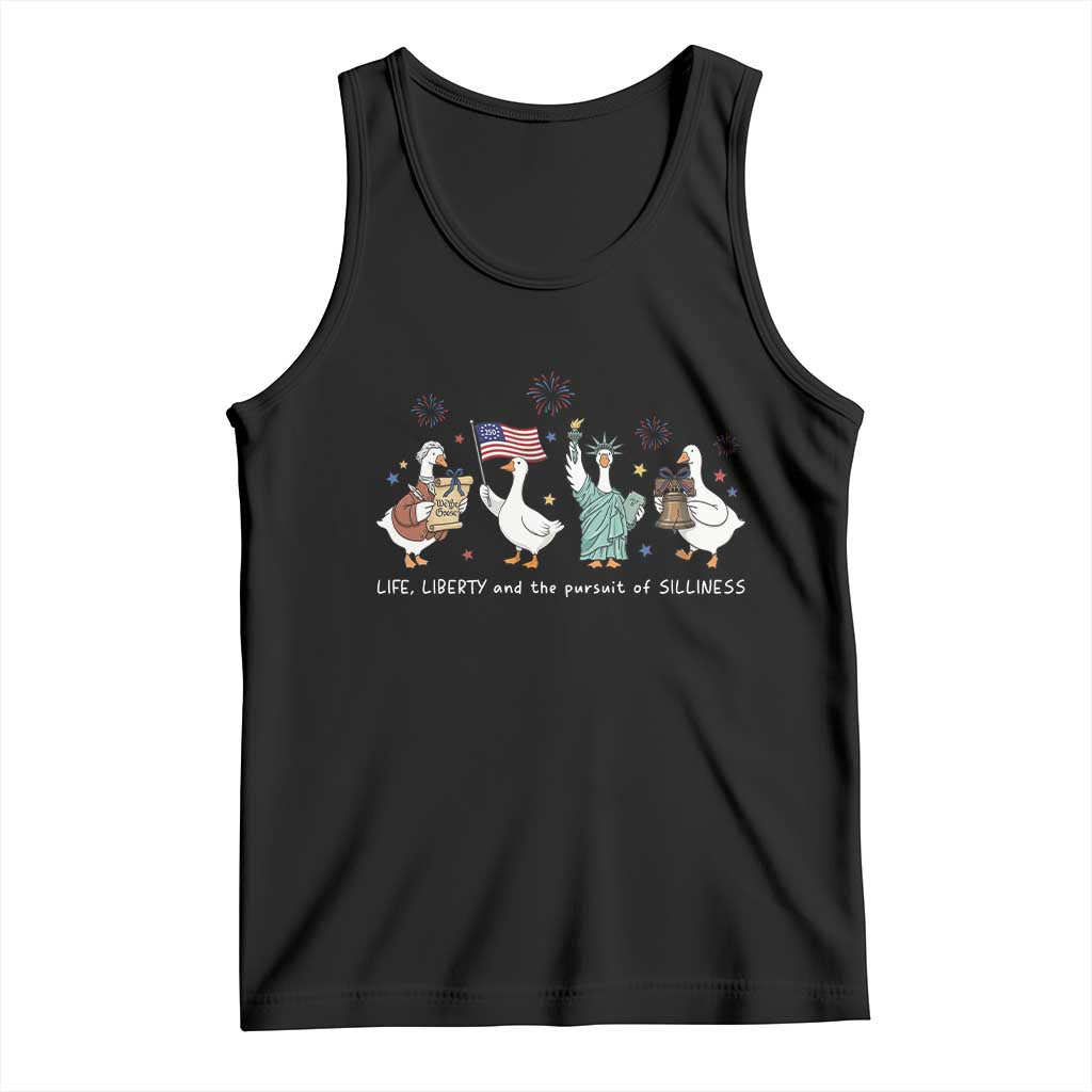 Funny Patriotic Goose Life Liberty Silliness Tank Top America 250th Anniversary