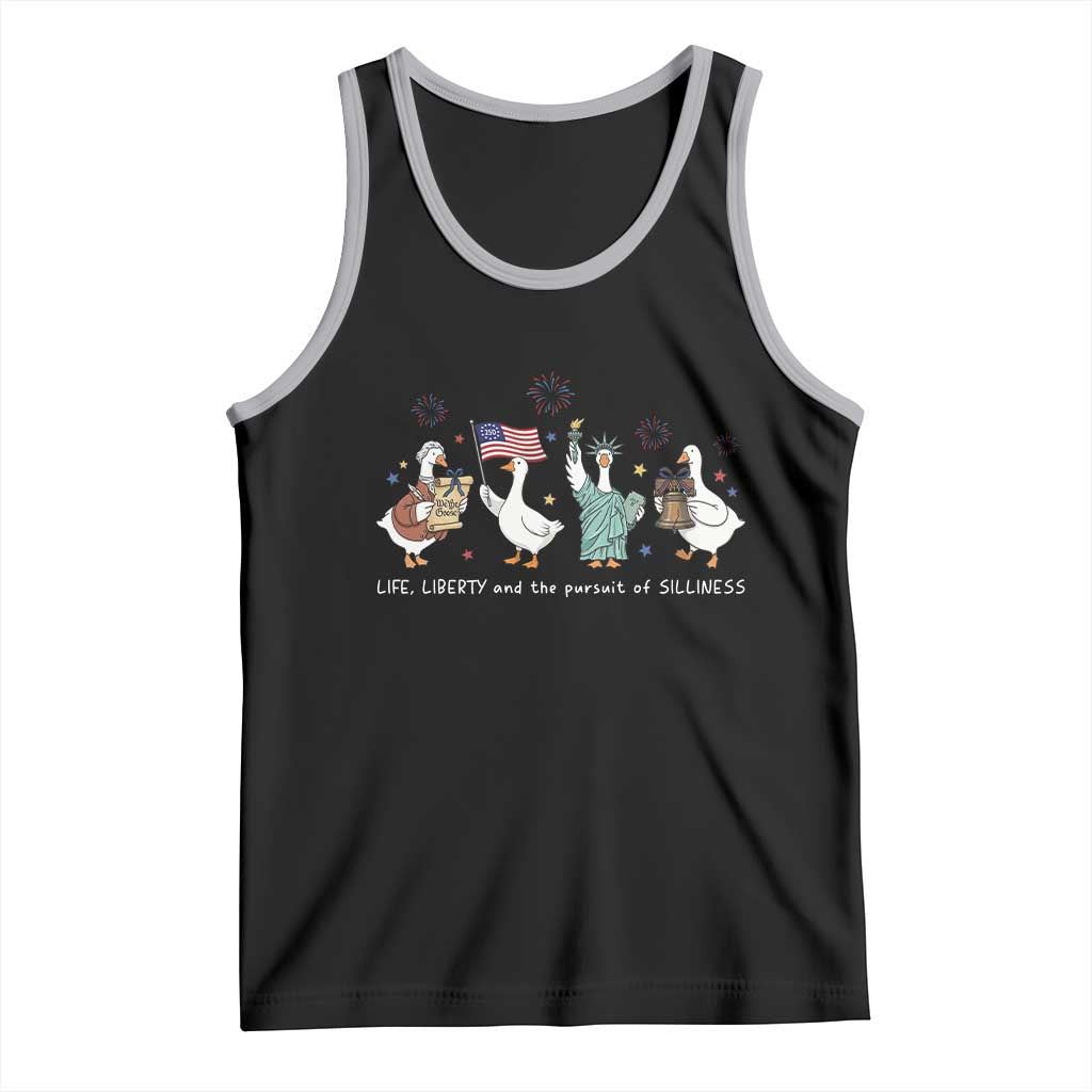 Funny Patriotic Goose Life Liberty Silliness Tank Top America 250th Anniversary
