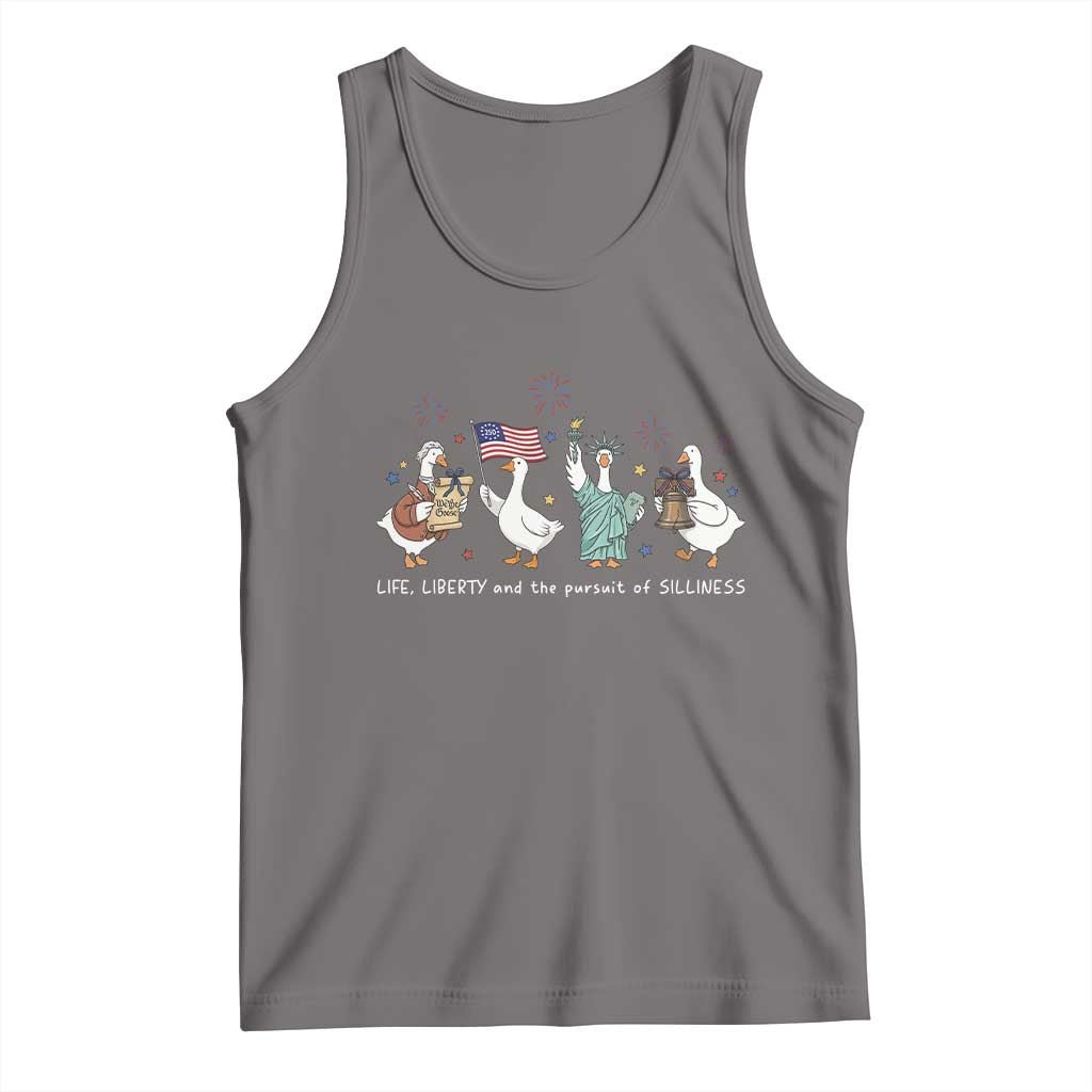 Funny Patriotic Goose Life Liberty Silliness Tank Top America 250th Anniversary