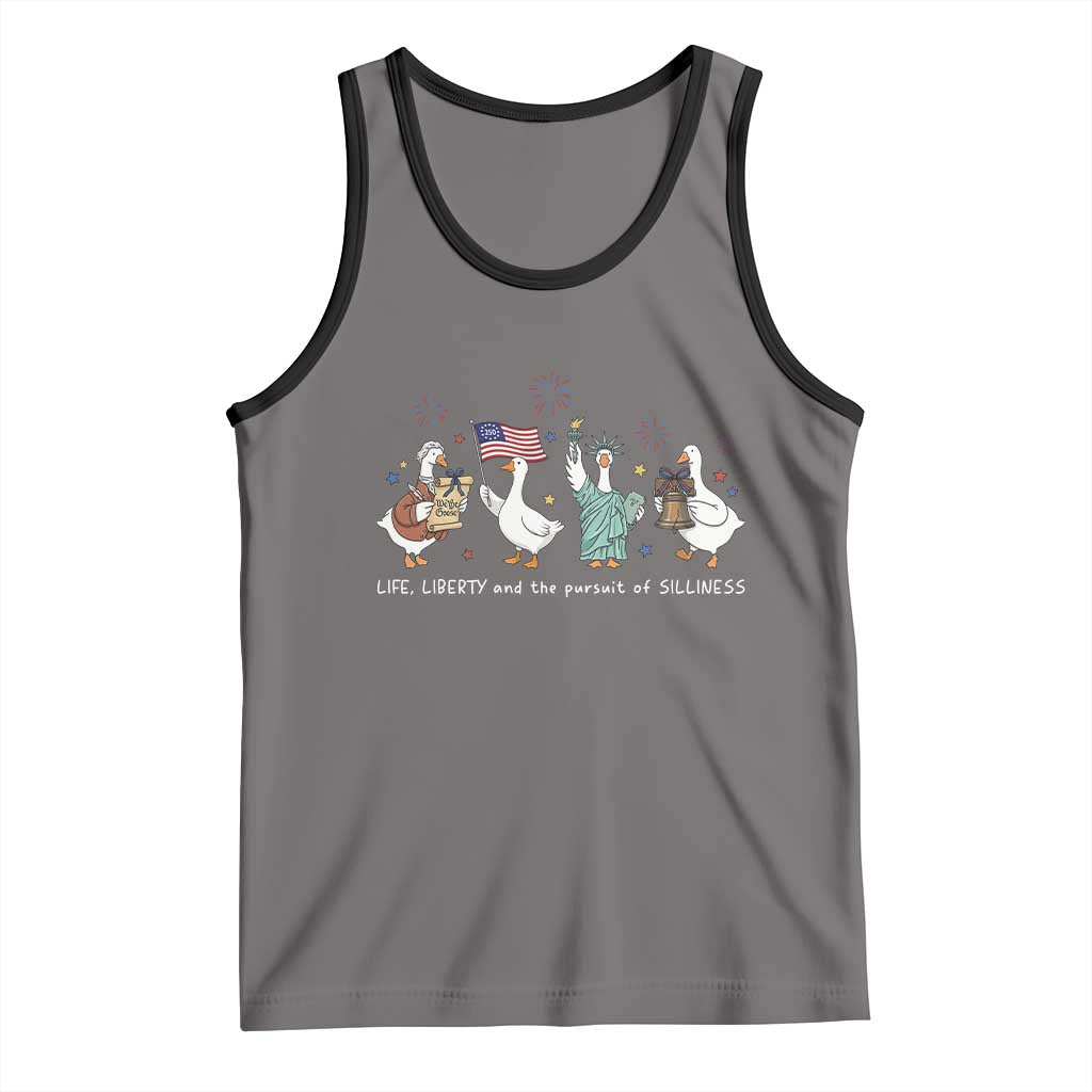 Funny Patriotic Goose Life Liberty Silliness Tank Top America 250th Anniversary