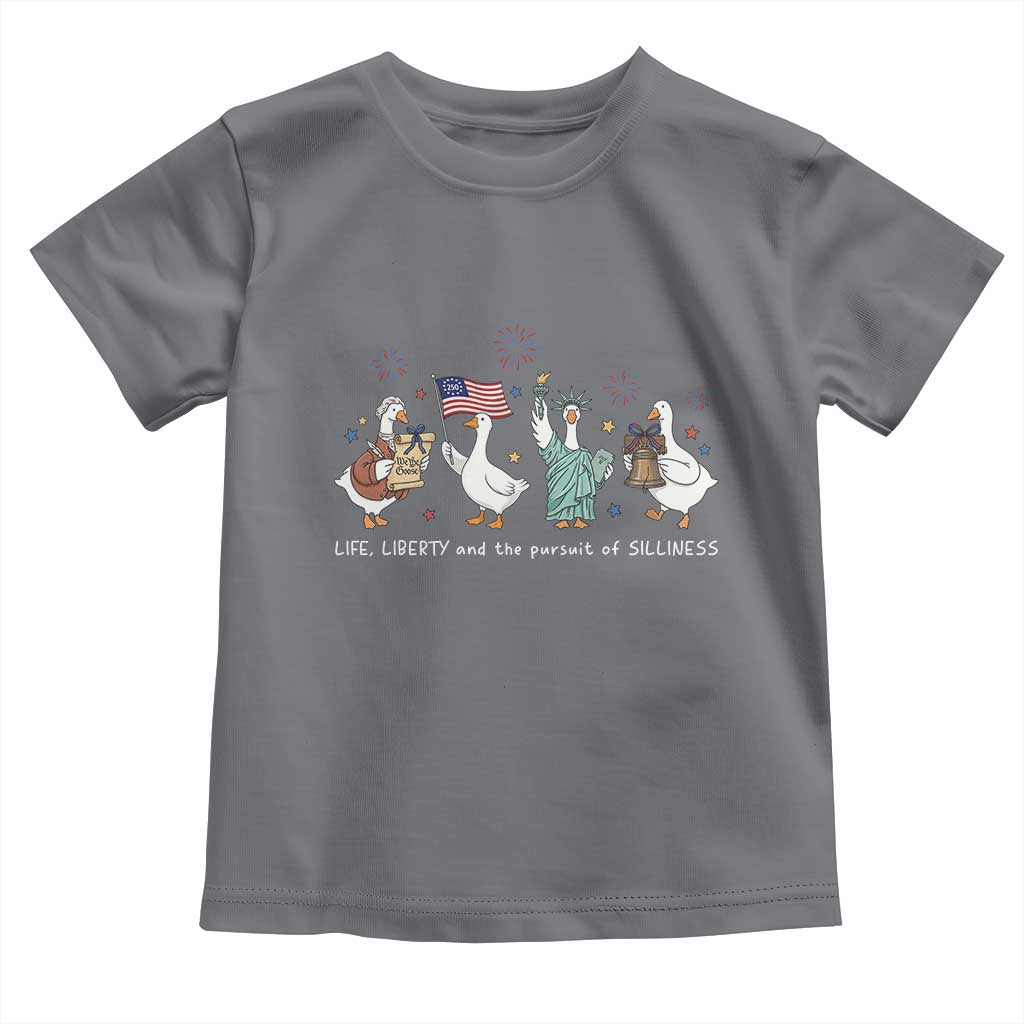 Funny Patriotic Goose Life Liberty Silliness Toddler T Shirt America 250th Anniversary