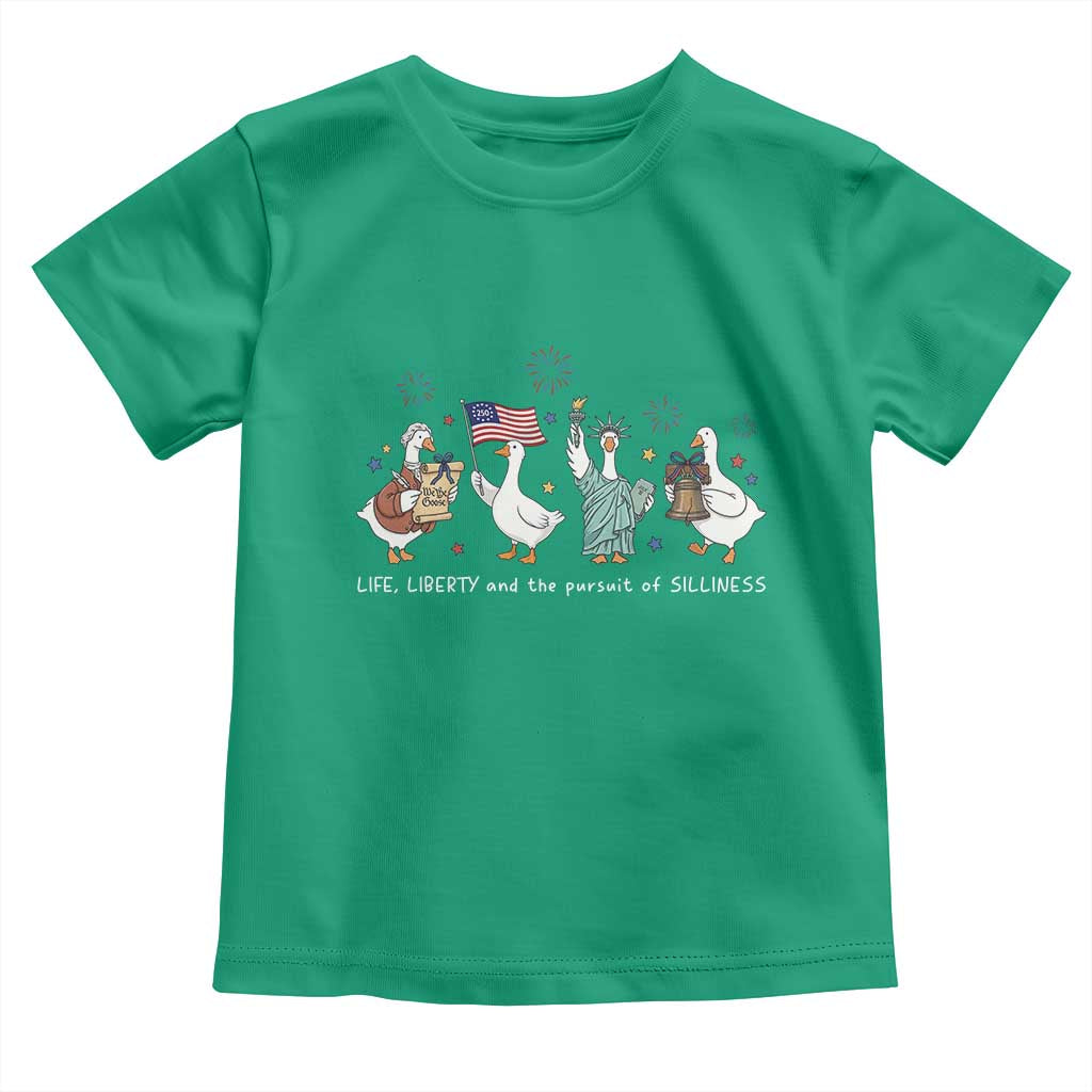 Funny Patriotic Goose Life Liberty Silliness Toddler T Shirt America 250th Anniversary