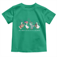 Funny Patriotic Goose Life Liberty Silliness Toddler T Shirt America 250th Anniversary