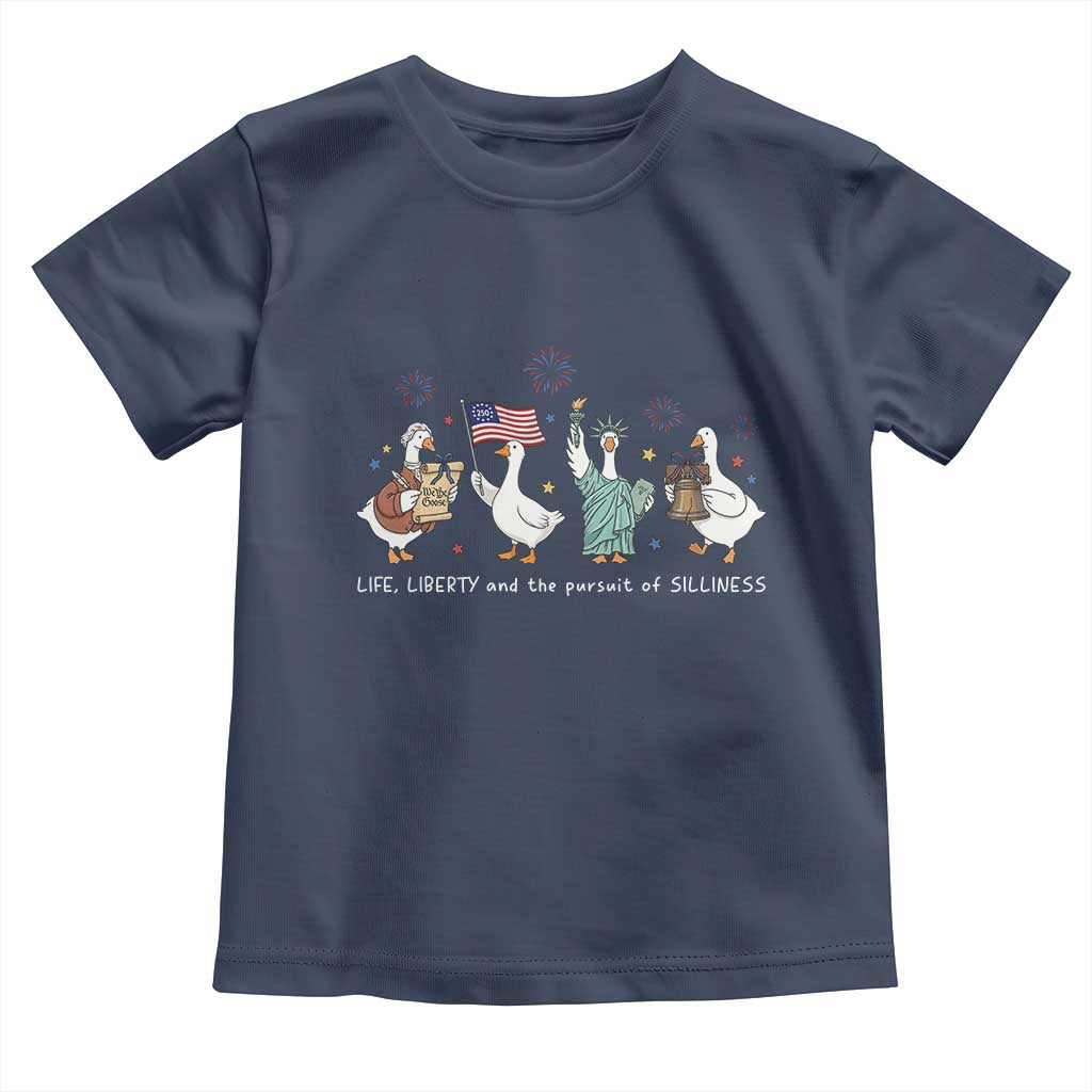 Funny Patriotic Goose Life Liberty Silliness Toddler T Shirt America 250th Anniversary