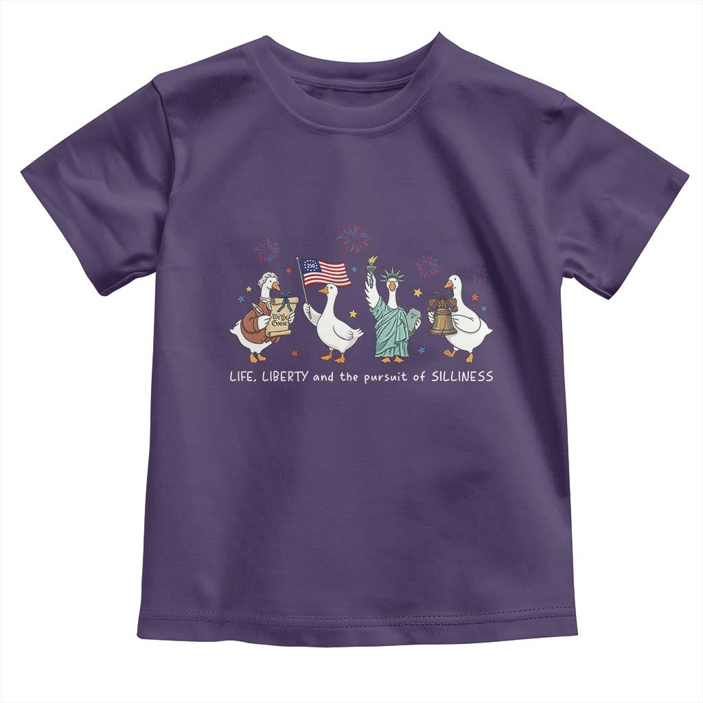 Funny Patriotic Goose Life Liberty Silliness Toddler T Shirt America 250th Anniversary