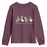 Funny Patriotic Goose Life Liberty Silliness Youth Sweatshirt America 250th Anniversary