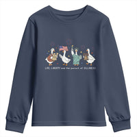 Funny Patriotic Goose Life Liberty Silliness Youth Sweatshirt America 250th Anniversary