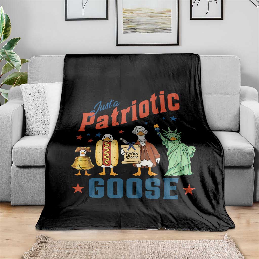 Just A Patriotic Goose Throw Blanket America 250th Anniversary