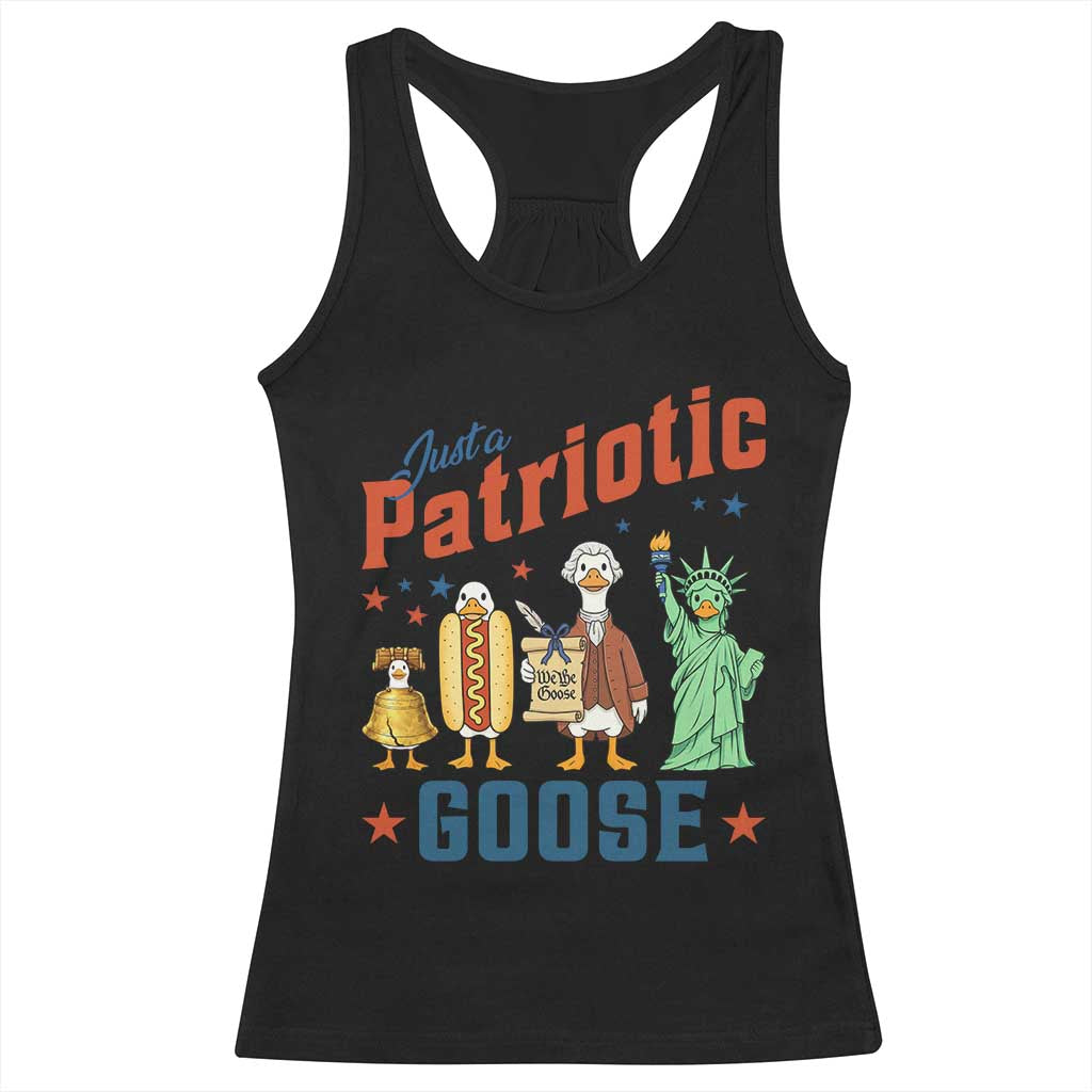 Just A Patriotic Goose Racerback Tank Top America 250th Anniversary
