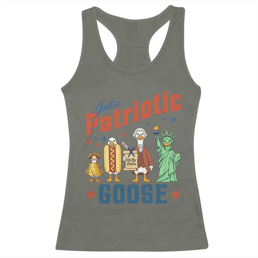 Just A Patriotic Goose Racerback Tank Top America 250th Anniversary