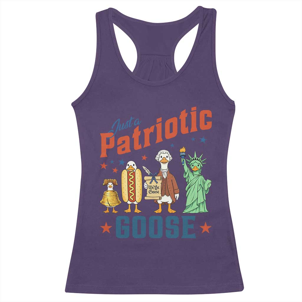 Just A Patriotic Goose Racerback Tank Top America 250th Anniversary