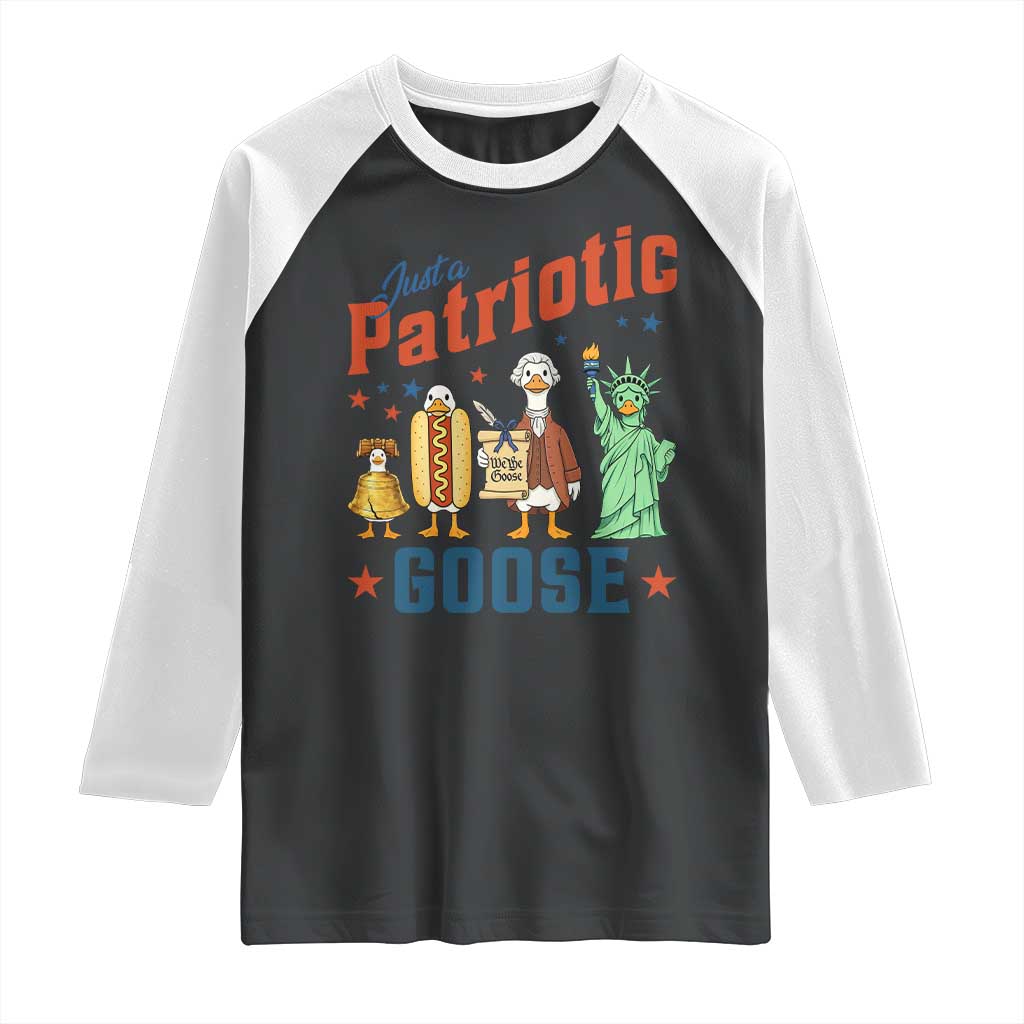 Just A Patriotic Goose Raglan Shirt America 250th Anniversary