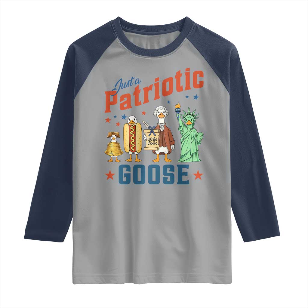 Just A Patriotic Goose Raglan Shirt America 250th Anniversary