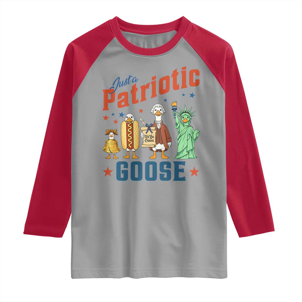 Just A Patriotic Goose Raglan Shirt America 250th Anniversary