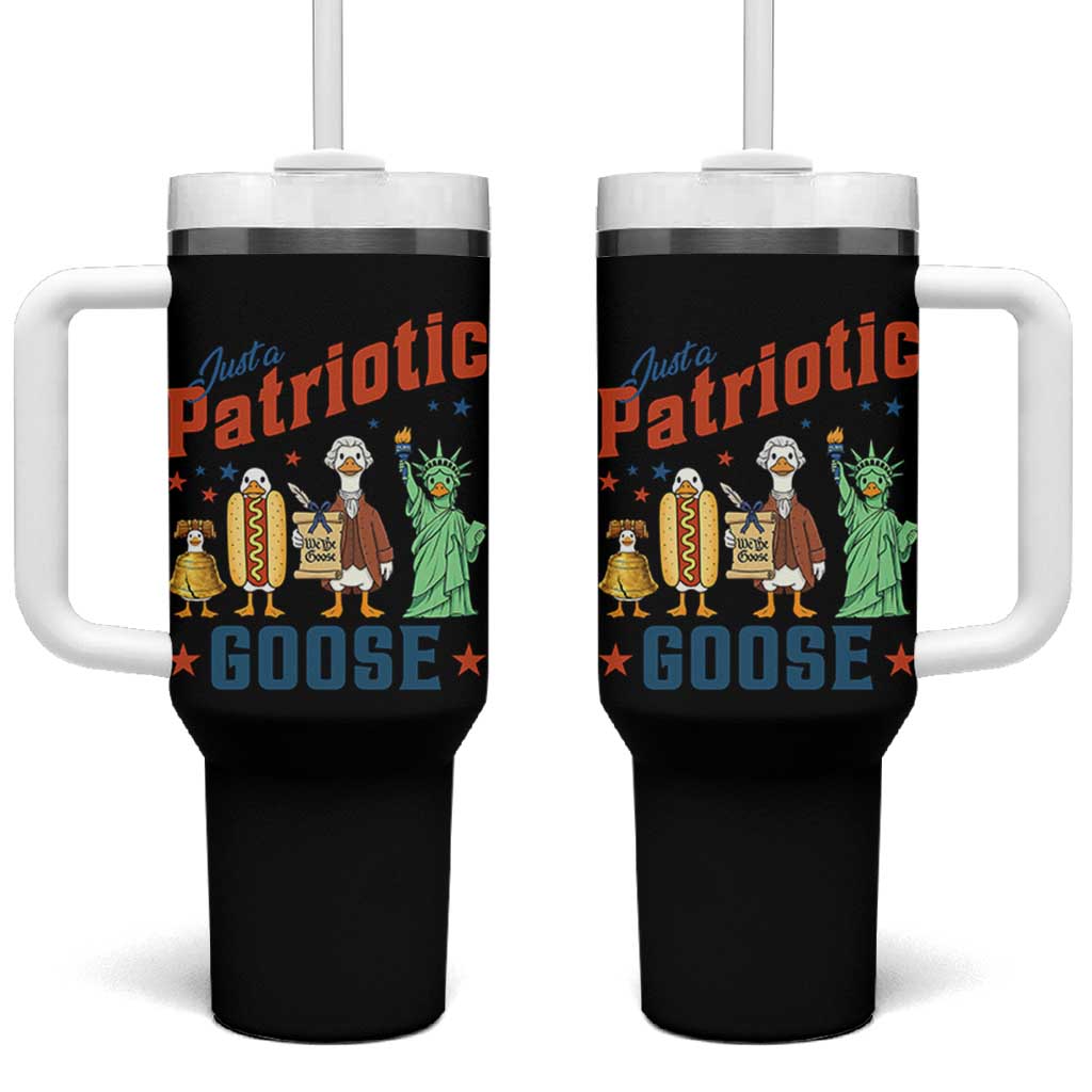 Just A Patriotic Goose Tumbler With Handle America 250th Anniversary