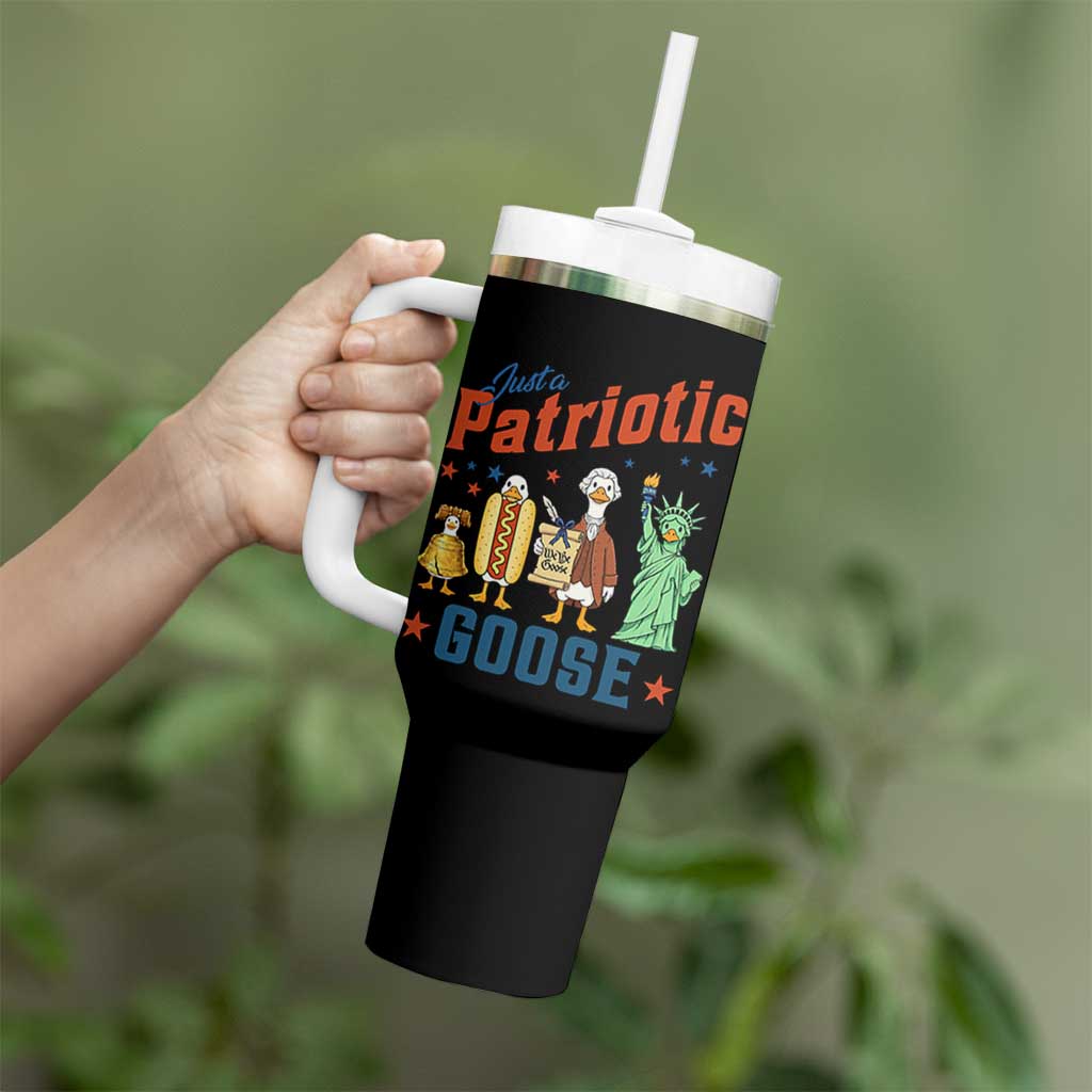 Just A Patriotic Goose Tumbler With Handle America 250th Anniversary