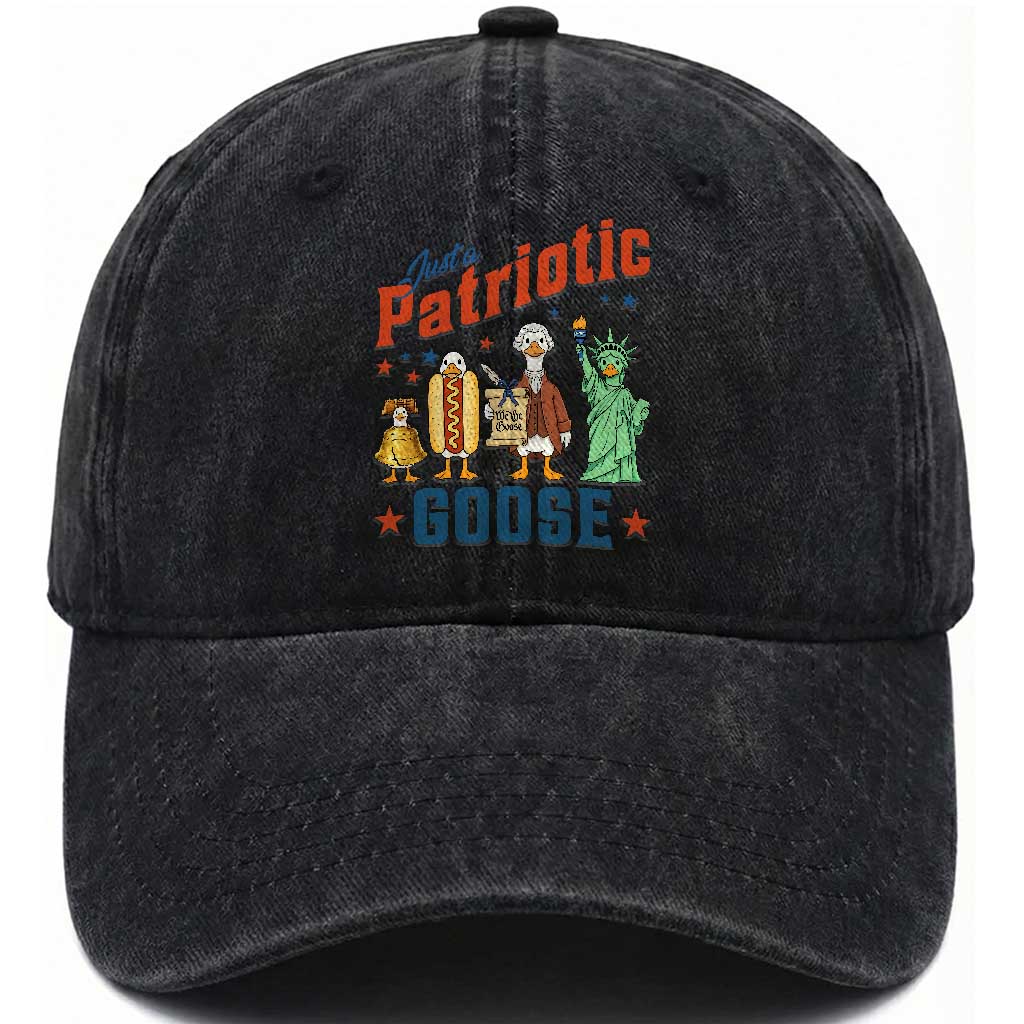 Just A Patriotic Goose Washed Cotton Baseball Cap America 250th Anniversary