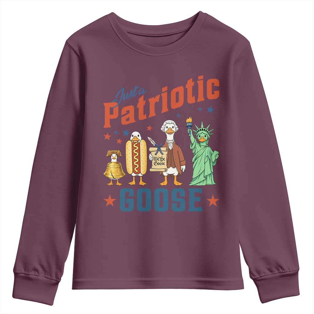 Just A Patriotic Goose Youth Sweatshirt America 250th Anniversary
