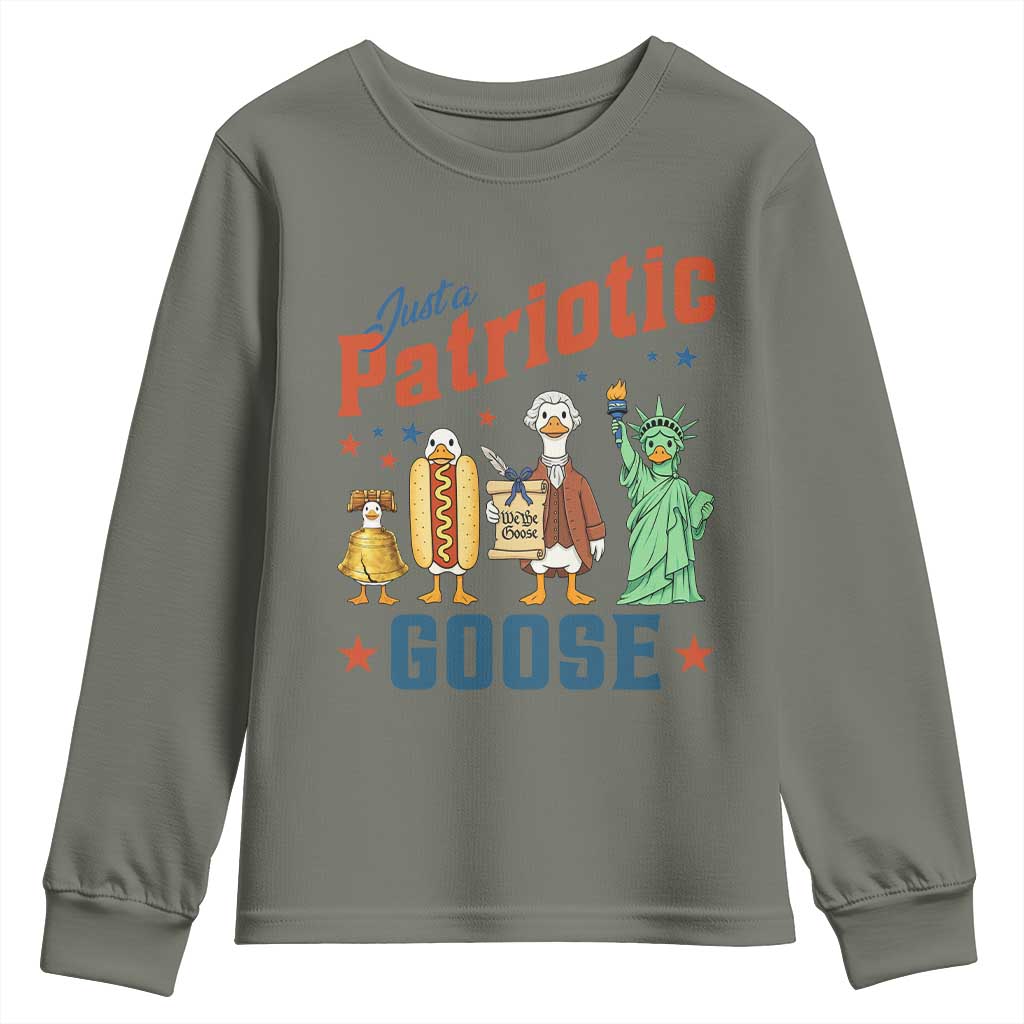 Just A Patriotic Goose Youth Sweatshirt America 250th Anniversary