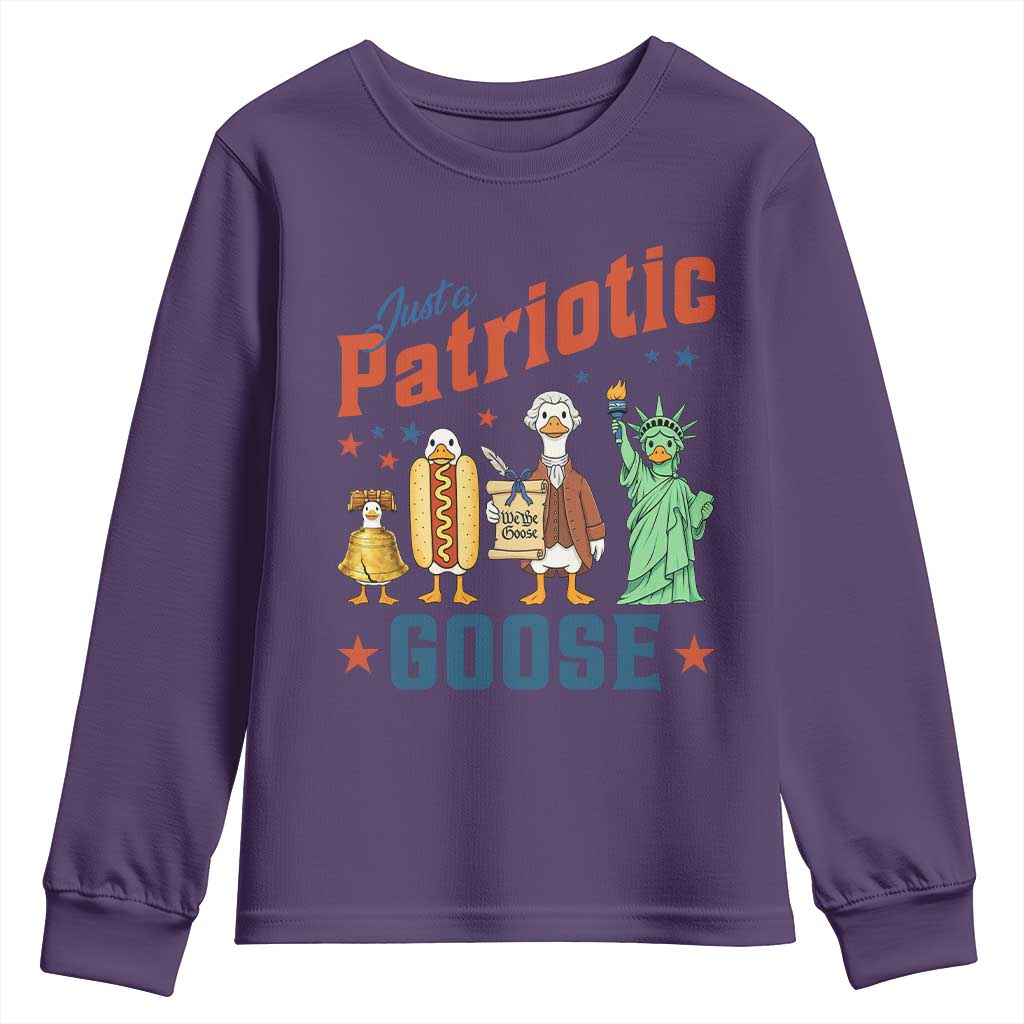 Just A Patriotic Goose Youth Sweatshirt America 250th Anniversary