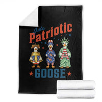 Just A Patriotic Goose Throw Blanket Funny Freedom Goose Patriotic