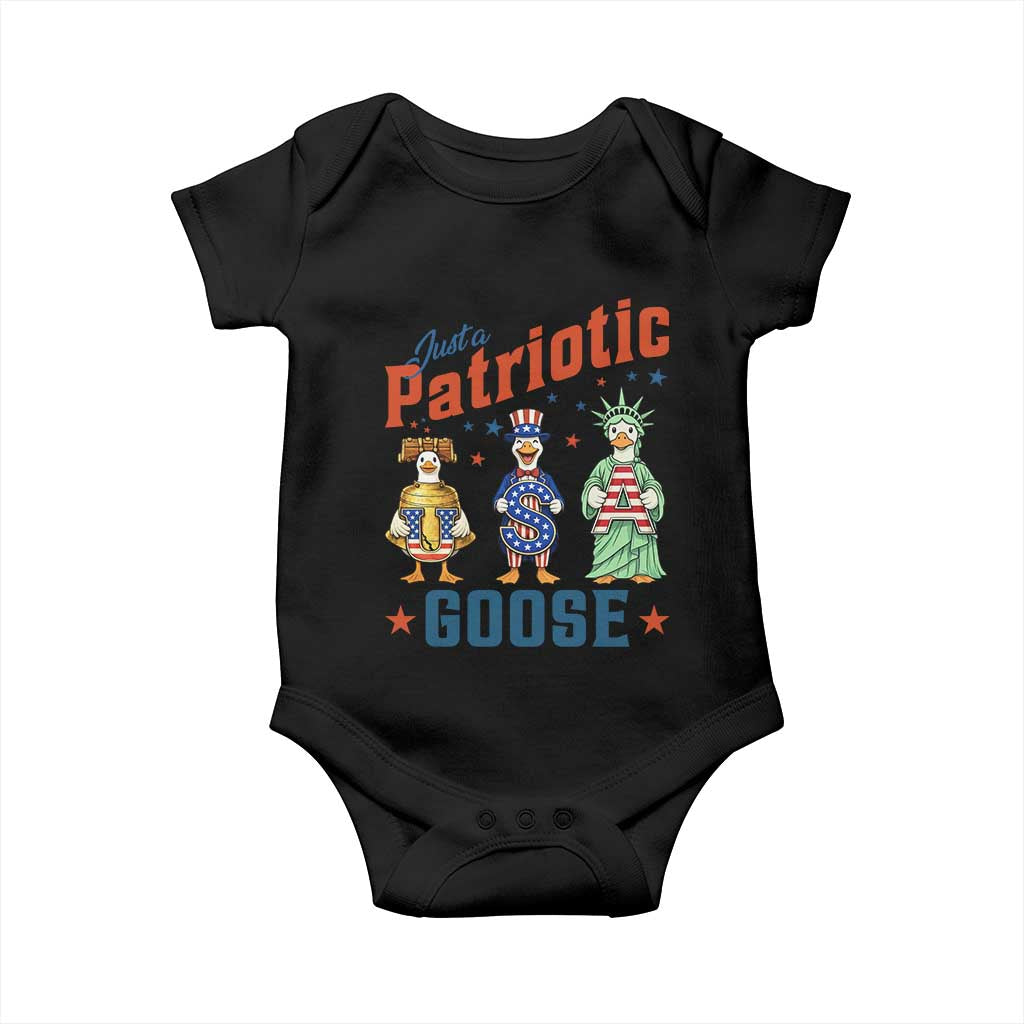 Just A Patriotic Goose Baby Onesie Funny Freedom Goose Patriotic