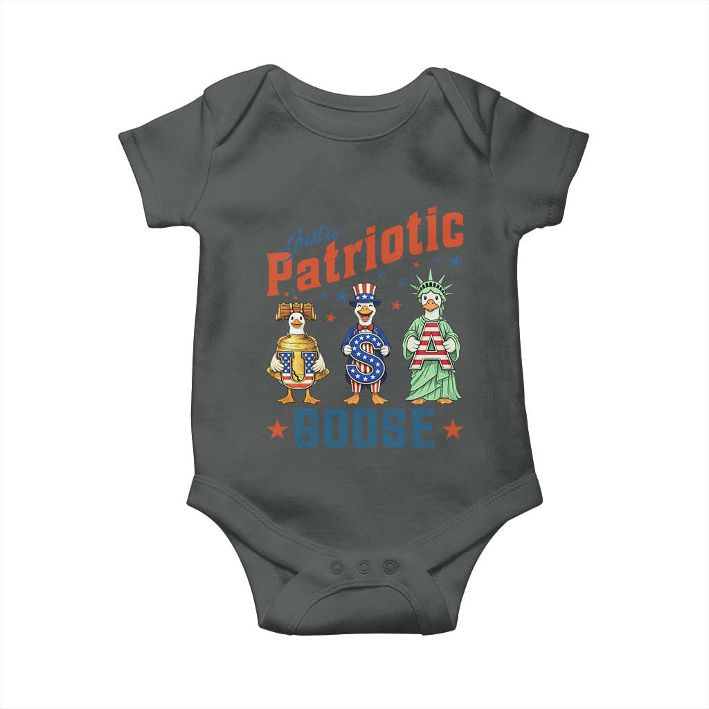Just A Patriotic Goose Baby Onesie Funny Freedom Goose Patriotic
