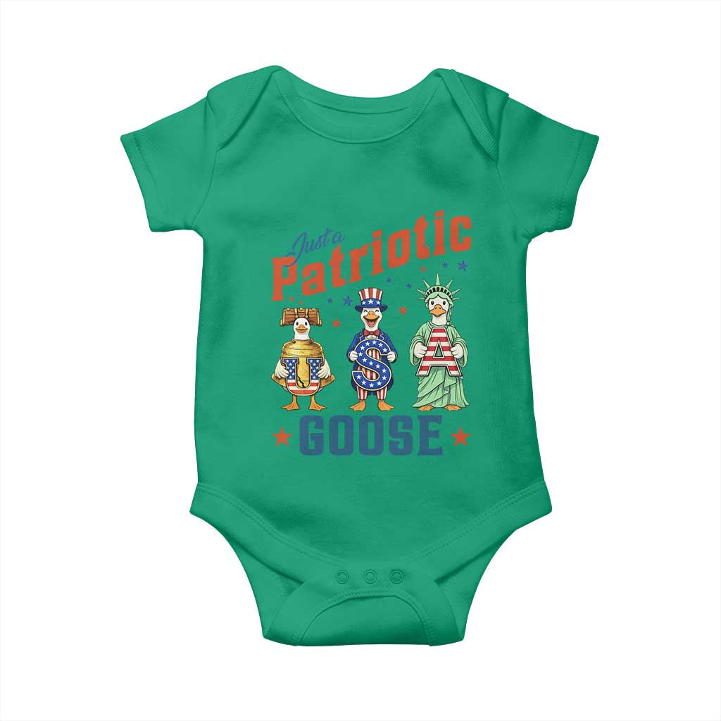 Just A Patriotic Goose Baby Onesie Funny Freedom Goose Patriotic
