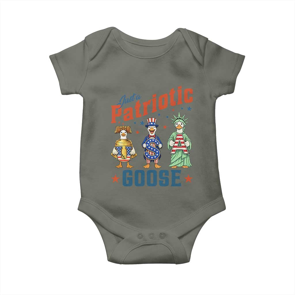Just A Patriotic Goose Baby Onesie Funny Freedom Goose Patriotic