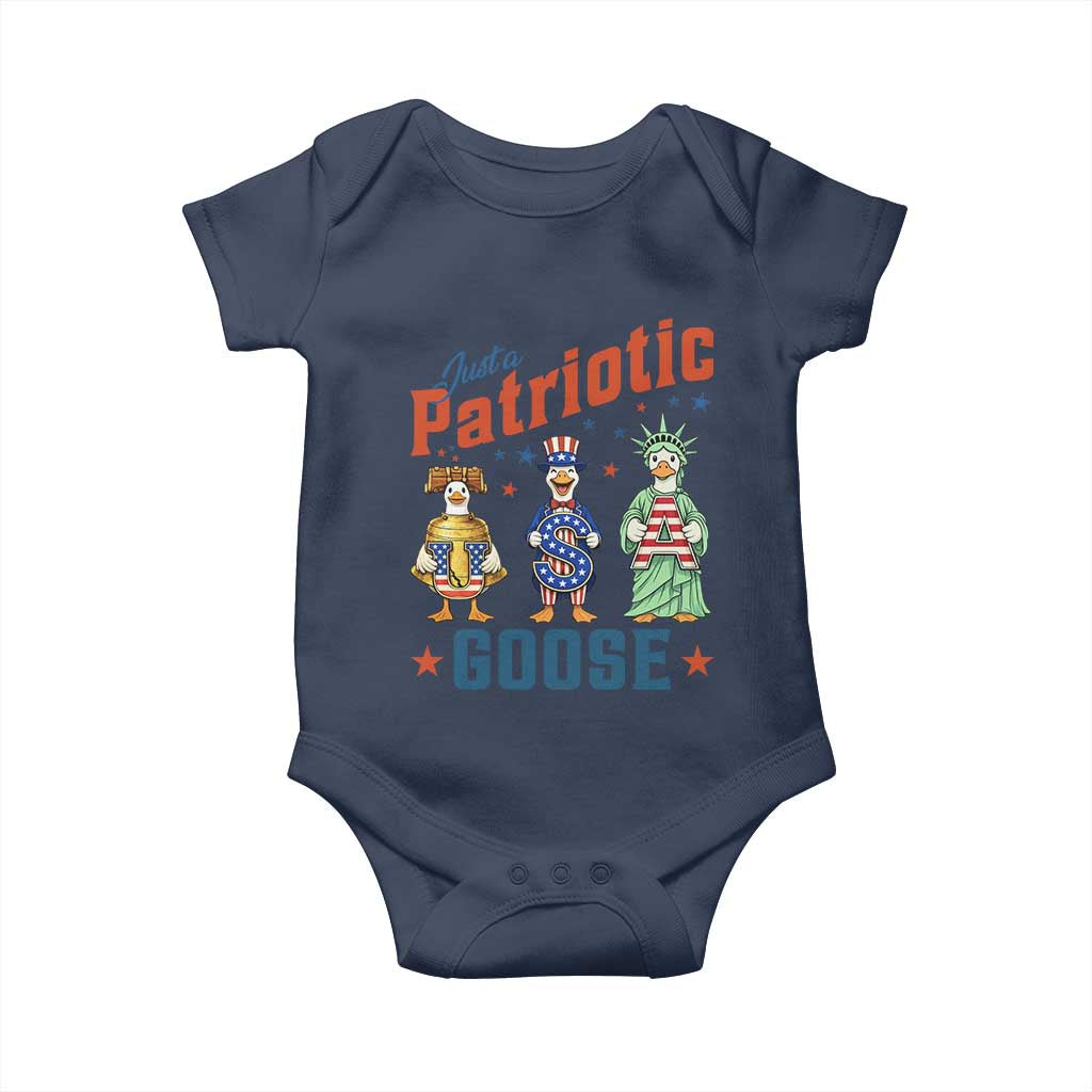 Just A Patriotic Goose Baby Onesie Funny Freedom Goose Patriotic