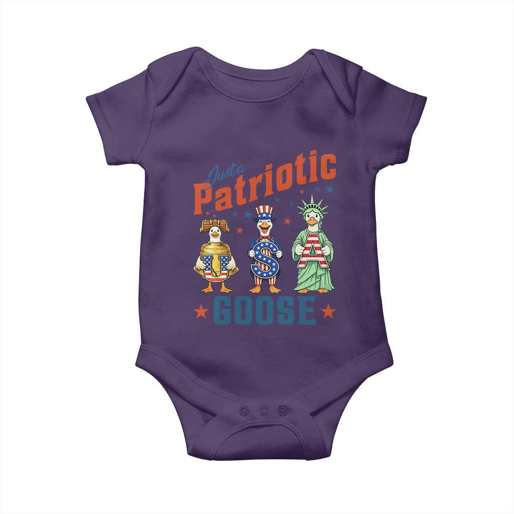 Just A Patriotic Goose Baby Onesie Funny Freedom Goose Patriotic