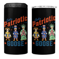 Just A Patriotic Goose 4 in 1 Can Cooler Tumbler Funny Freedom Goose Patriotic