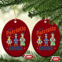 Just A Patriotic Goose Ceramic Ornament Funny Freedom Goose Patriotic