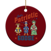 Just A Patriotic Goose Ceramic Ornament Funny Freedom Goose Patriotic