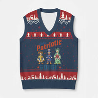 Just A Patriotic Goose V-Neck Knit Sweater Vest Funny Freedom Goose Patriotic