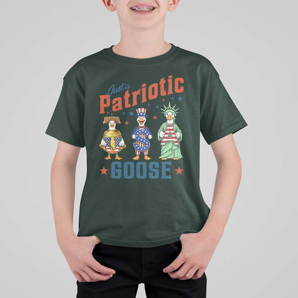 Just A Patriotic Goose T Shirt For Kid Funny Freedom Goose Patriotic