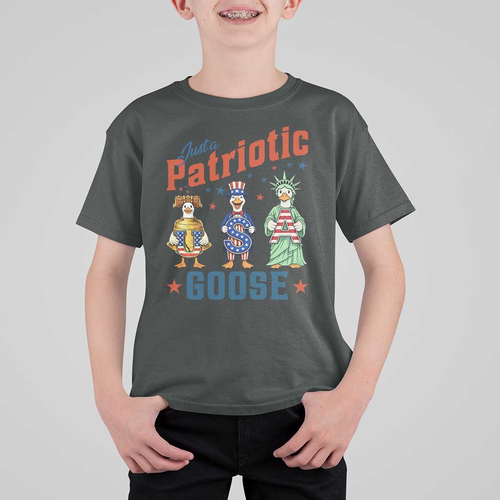 Just A Patriotic Goose T Shirt For Kid Funny Freedom Goose Patriotic